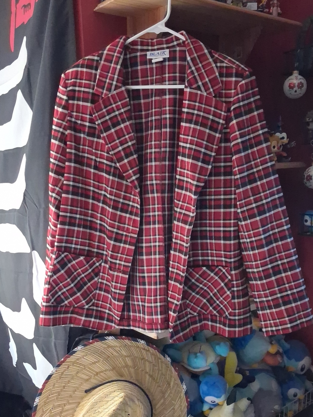 Blair Red Plaid Women's Blazer Jacket US Size Medium